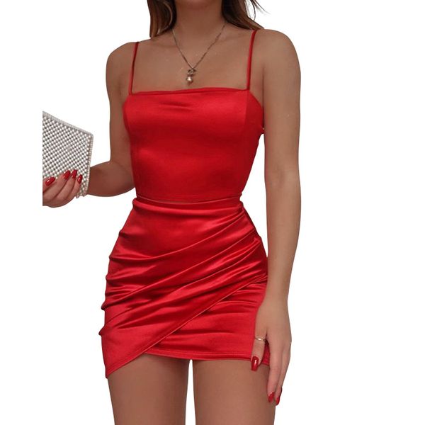 casual dresses spring and summer new style sling pleated solid color short skirt dress women, Black;gray
casual dresses spring and summer new style sling pleated solid color short skirt dress women, Black;gray