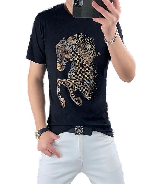 fashionable men's summer t-shirt, diamond slim fit, casual cotton bottomed shirt, m--5xl, White;black
fashionable men's summer t-shirt, diamond slim fit, casual cotton bottomed shirt, m--5xl, White;black
