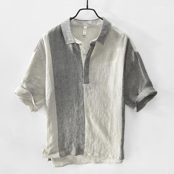 men's casual shirts selling 2022 summer linen shirt fashion lapel collar short sleeve loose thin clothing, White;black
men's casual shirts selling 2022 summer linen shirt fashion lapel collar short sleeve loose thin clothing, White;black