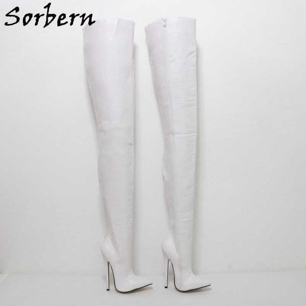 sorbern extrem long boots women 18cm high heels pointed toe sharp heels side zippers soft linnings boots custom wide shalft, Black
sorbern extrem long boots women 18cm high heels pointed toe sharp heels side zippers soft linnings boots custom wide shalft, Black