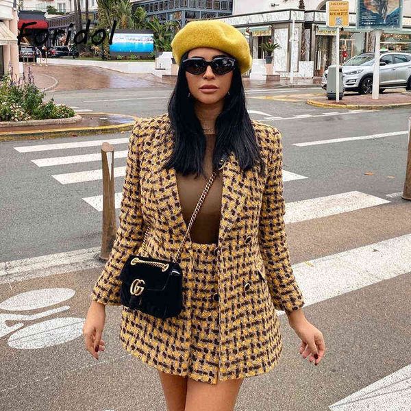 gingham vintage ladies blazer two pieces skorts sets double breasted checked yellow black winter cozy blazer coat jacket l220714, White;black
gingham vintage ladies blazer two pieces skorts sets double breasted checked yellow black winter cozy blazer coat jacket l220714, White;black