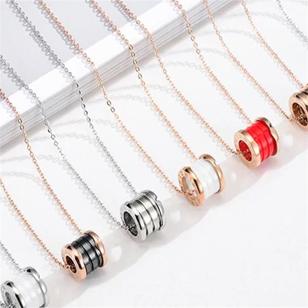 designer jewelry pendant necklace for men women roman numerals spiral black and white ceramic spring stainless steel silver gold chain desig
designer jewelry pendant necklace for men women roman numerals spiral black and white ceramic spring stainless steel silver gold chain desig