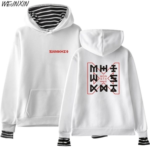 wejnxin kpop monsta x hoodies women men fake two piece sweatshirt female harajuku hip hop pullover clothes sudadera y200915, Black
wejnxin kpop monsta x hoodies women men fake two piece sweatshirt female harajuku hip hop pullover clothes sudadera y200915, Black