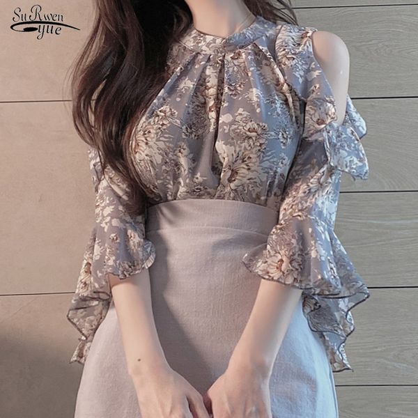 summer offshoulder pullover floral loose blouse women short sleeve ol chiffon shirt women blusas mujer de moda 9930 220620, White
summer offshoulder pullover floral loose blouse women short sleeve ol chiffon shirt women blusas mujer de moda 9930 220620, White