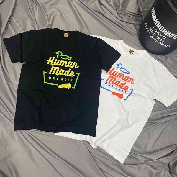 men t-shirt japanese fashion human made duck letter short sleeve slub cotton cylinder loose men's and women's tee, White;black
men t-shirt japanese fashion human made duck letter short sleeve slub cotton cylinder loose men's and women's tee, White;black
