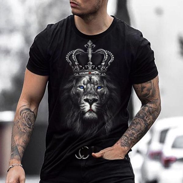 3d printed t-shirt visual impact party shirt punk gothic round neck high-quality american muscle style short sleeves 2022 top, Black;green