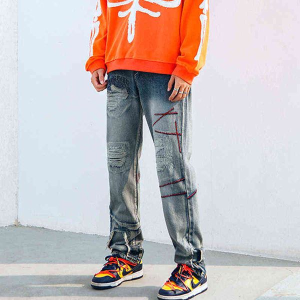 2021 new arrival distressed retro washed men casual baggy jeans pants hip hop hole ripped straight denim trousers pantni uomo t220803, Blue
2021 new arrival distressed retro washed men casual baggy jeans pants hip hop hole ripped straight denim trousers pantni uomo t220803, Blue