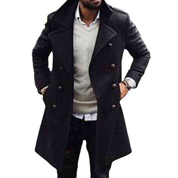men's wool & blends fashion men woolen coat winter double-breasted black youth male long sleeve lapel overcoat cardigan outwear t22081
men's wool & blends fashion men woolen coat winter double-breasted black youth male long sleeve lapel overcoat cardigan outwear t22081