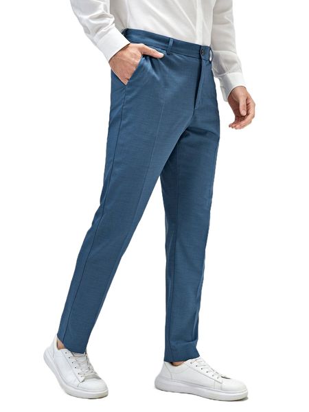 men slant pockets tailored pants a2vk#, Black