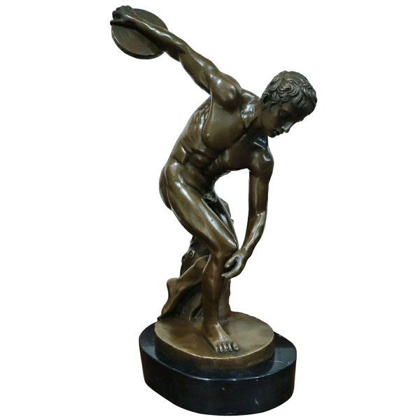 40cm famous bronze discus thrower statue sculpture by greek myron replica discobolos art collectible gifts home decor, Silver
40cm famous bronze discus thrower statue sculpture by greek myron replica discobolos art collectible gifts home decor, Silver