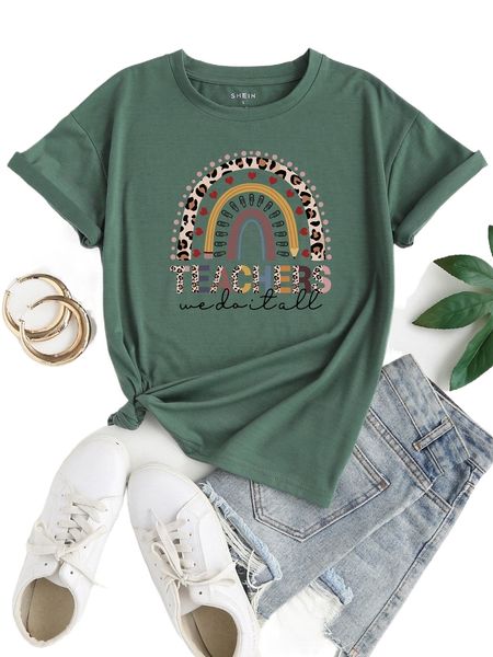 heart and slogan graphic tee m4ji#, White