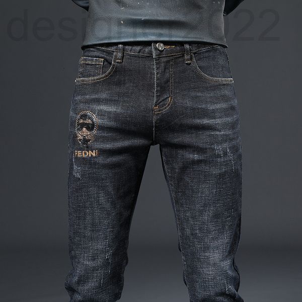 men's jeans designer light luxury jeans men's autumn slim fit small feet elastic black gray korean fashion student embroidered lit, Blue
men's jeans designer light luxury jeans men's autumn slim fit small feet elastic black gray korean fashion student embroidered lit, Blue