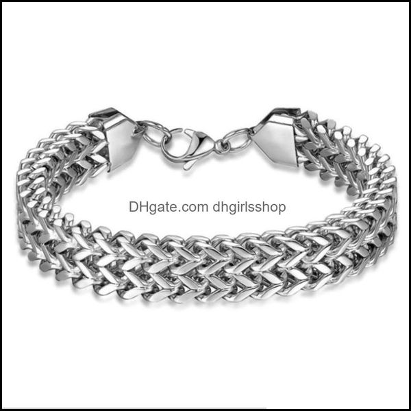 link chain bracelets jewelry link european and american hip-hop stainless steel braided front back titanium braceletlink drop d dhfyq, Black
link chain bracelets jewelry link european and american hip-hop stainless steel braided front back titanium braceletlink drop d dhfyq, Black
