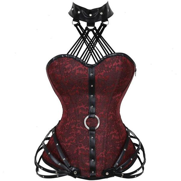 steampunk corset gothic steel boned zipper overbust bustier women slimming body plus size halter corsets, Black;white
steampunk corset gothic steel boned zipper overbust bustier women slimming body plus size halter corsets, Black;white