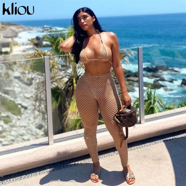 kliou see through hollow out two piece set women summer streetwear fashion skinny sleeveless halter bikini plaid pants 220406, White
kliou see through hollow out two piece set women summer streetwear fashion skinny sleeveless halter bikini plaid pants 220406, White