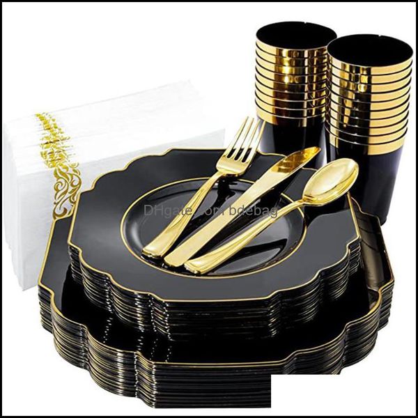 disposable dinnerware 60 pieces of party tableware black red with gold rim plastic plate sierware cup set god day wedding supplies drop deli
disposable dinnerware 60 pieces of party tableware black red with gold rim plastic plate sierware cup set god day wedding supplies drop deli