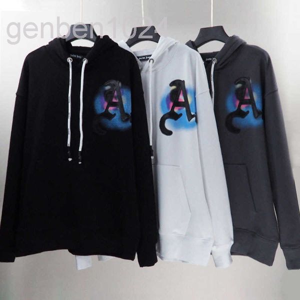 pa street fashion hoodie gradient letter casual sweater, Black 
pa street fashion hoodie gradient letter casual sweater, Black