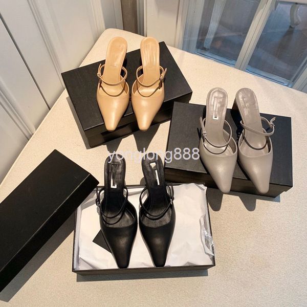 slippers high end european summer semi slippers women's middle heel one line thin belt sandals super fairy versatile muller shoes, Black
slippers high end european summer semi slippers women's middle heel one line thin belt sandals super fairy versatile muller shoes, Black