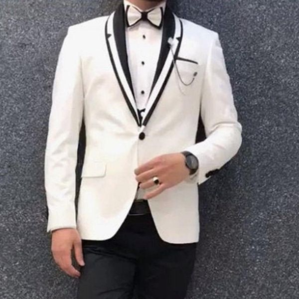 white wedding tuxedo for groom with black pants shawl lapel 3 piece formal men suits jacket waistcoat male fashion costume 2022, Black;gray
white wedding tuxedo for groom with black pants shawl lapel 3 piece formal men suits jacket waistcoat male fashion costume 2022, Black;gray