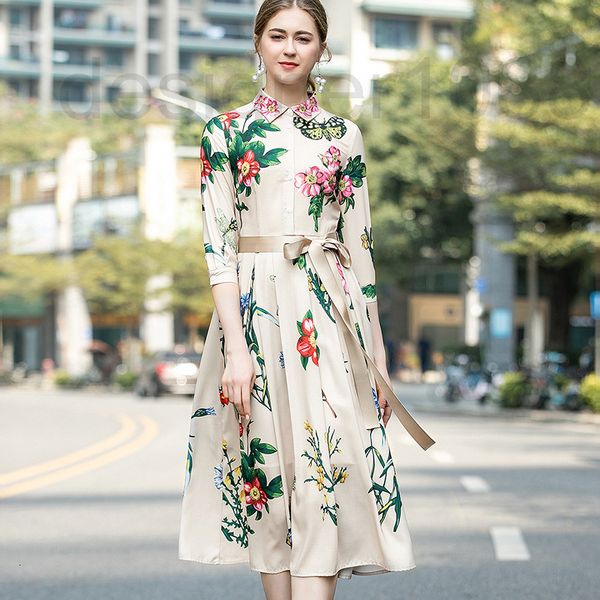 casual dresses designer shenzhen nanyou spring new printing celebrity temperament slim lapel seven sleeve belt medium and long dress wvqb, Black;gray
casual dresses designer shenzhen nanyou spring new printing celebrity temperament slim lapel seven sleeve belt medium and long dress wvqb, Black;gray