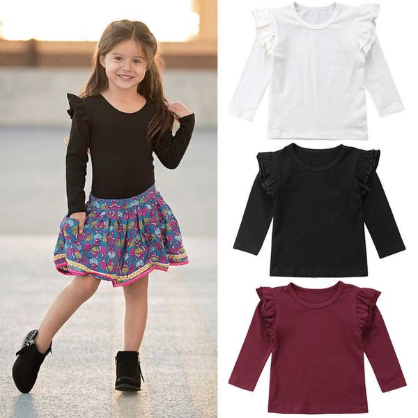 kids baby girls long sleeve blouse solid casual ruffle shirt tee spring autumn toddler clothes 6m-5t, White;black
kids baby girls long sleeve blouse solid casual ruffle shirt tee spring autumn toddler clothes 6m-5t, White;black