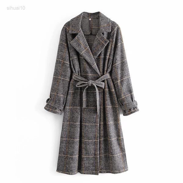 2021 new oversized casual wool coat plaid autumn winter women outfit long sleeves female with belt overcoat l220725, Black
2021 new oversized casual wool coat plaid autumn winter women outfit long sleeves female with belt overcoat l220725, Black