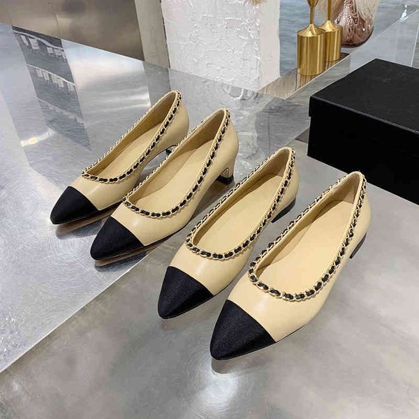 sandals early spring color matching pointed single shoes thick heel small fragrance flat metal chain shallow mouth ballet leather trendy 2eg, Black
sandals early spring color matching pointed single shoes thick heel small fragrance flat metal chain shallow mouth ballet leather trendy 2eg, Black