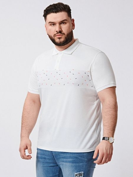 extended sizes men paisley print polo shirt 52ad#, White;black
extended sizes men paisley print polo shirt 52ad#, White;black