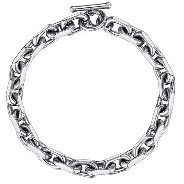 classic stainless steel toggle buckle oval rolo cable link bracelet chain for women mens 9mm 8-9 inch silver, Black
classic stainless steel toggle buckle oval rolo cable link bracelet chain for women mens 9mm 8-9 inch silver, Black