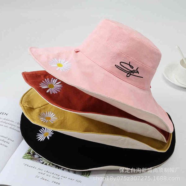 hats double sided fisherman korean summer versatile sunscreen daisy embroidered large eaves, Blue;gray
hats double sided fisherman korean summer versatile sunscreen daisy embroidered large eaves, Blue;gray