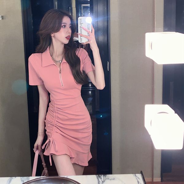 the new summer drawrope ruffled polo collar dress thin irregular design sense small flounces skirt, Black;gray
the new summer drawrope ruffled polo collar dress thin irregular design sense small flounces skirt, Black;gray