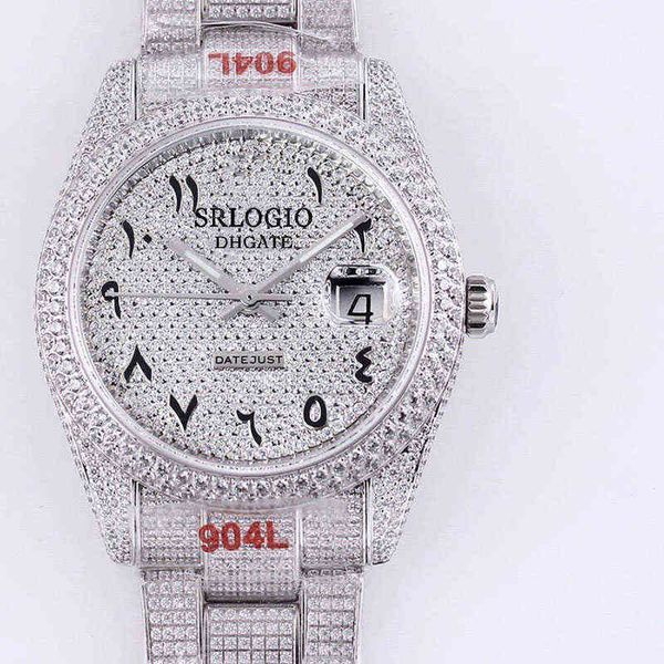 steel mens diamond-studded mechanical strap automatic watches 40.6mm ladies fashion wristwatches bracelet montre de luxe full diamond nine h, Slivery;brown
steel mens diamond-studded mechanical strap automatic watches 40.6mm ladies fashion wristwatches bracelet montre de luxe full diamond nine h, Slivery;brown