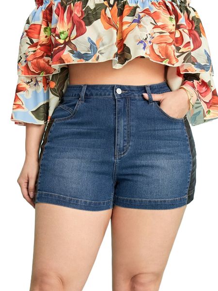 plus slant pocket zip fly denim shorts t2ly#, White;black
plus slant pocket zip fly denim shorts t2ly#, White;black