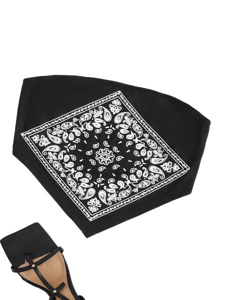 paisley print bandana tube z586#, White