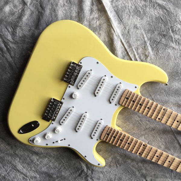 double neck 12 strings 6 strings st electric guitar body basswood groove design chrome hardware yellow
double neck 12 strings 6 strings st electric guitar body basswood groove design chrome hardware yellow