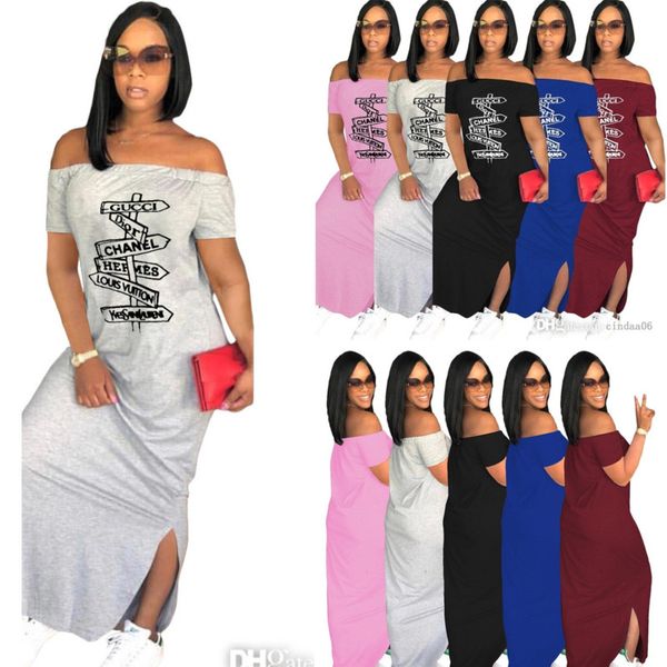 plus size s-3xl 2022 summer womens causal maxi dresses designer split short sleeve dress letter print clothing, Black;gray
plus size s-3xl 2022 summer womens causal maxi dresses designer split short sleeve dress letter print clothing, Black;gray