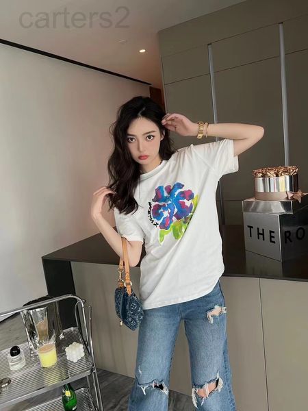 women's t-shirt designer 22 spring and summer new spray printing flower creative round neck loose fashion short sleeve t-shirt men', White
women's t-shirt designer 22 spring and summer new spray printing flower creative round neck loose fashion short sleeve t-shirt men', White