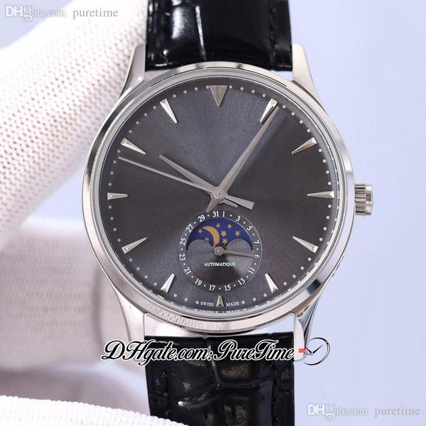 master ultra thin 1368420 moon phase automatic mens watch 39mm steel case gray dial silver stick markers leather strap calendar watches 2022, Slivery;brown
master ultra thin 1368420 moon phase automatic mens watch 39mm steel case gray dial silver stick markers leather strap calendar watches 2022, Slivery;brown