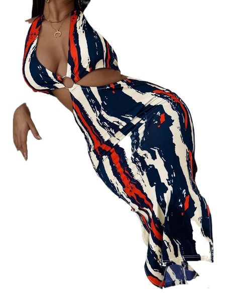 allover print backless plunging neck o-ring cut out split thigh halter dress 42bu#, Black;gray
allover print backless plunging neck o-ring cut out split thigh halter dress 42bu#, Black;gray