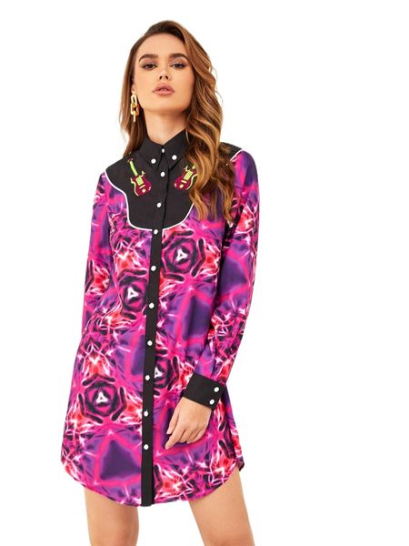 x twist and jam graphic print violin embroidered shirt dress e4to#, Black;gray
x twist and jam graphic print violin embroidered shirt dress e4to#, Black;gray