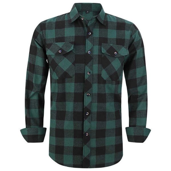 men's plaid flannel shirt spring autumn male regular fit casual long-sleeved shirts for usa size s l xl 2xl 210701, White;black
men's plaid flannel shirt spring autumn male regular fit casual long-sleeved shirts for usa size s l xl 2xl 210701, White;black