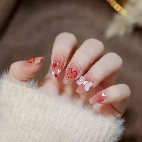 false nails 24pcs box french coffin bow heart pattern fake press on wearable full cover manicure tips 0616
false nails 24pcs box french coffin bow heart pattern fake press on wearable full cover manicure tips 0616
