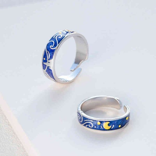 rings simple fashion van gogh star ring korean personalized couple with exquisite open, Silver
rings simple fashion van gogh star ring korean personalized couple with exquisite open, Silver