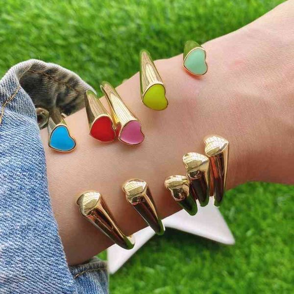 4pcs 2021 fashion gold plated arrival simple enamel colorful heart cuffs adjustable bracelets for women girls, Golden;silver
4pcs 2021 fashion gold plated arrival simple enamel colorful heart cuffs adjustable bracelets for women girls, Golden;silver