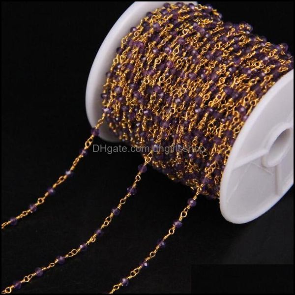 chains necklaces pendants jewelry 5meter purple crystal quartz faceted beads chain natural amethysts with gold wire wrapped r dhxgi, Silver
chains necklaces pendants jewelry 5meter purple crystal quartz faceted beads chain natural amethysts with gold wire wrapped r dhxgi, Silver