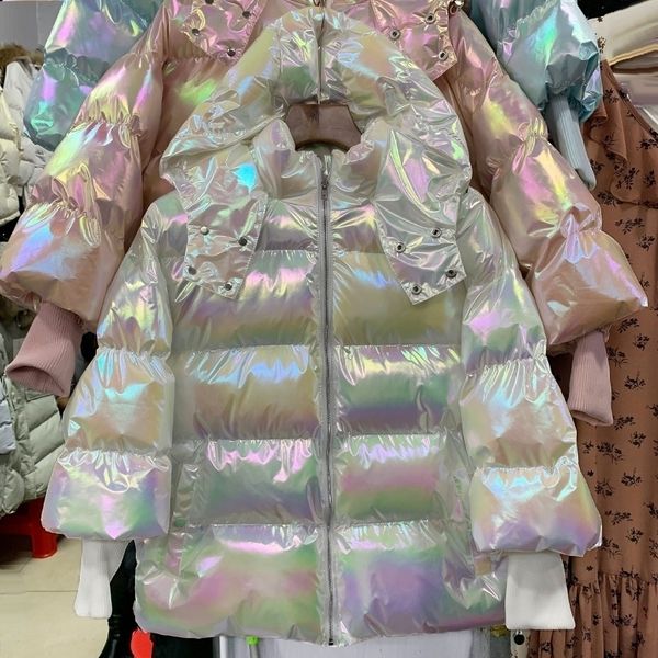 colorful bright cotton down jacket women winter glossy waterproof parka loose hooded coat warm thick jacket female 201027, Black
colorful bright cotton down jacket women winter glossy waterproof parka loose hooded coat warm thick jacket female 201027, Black