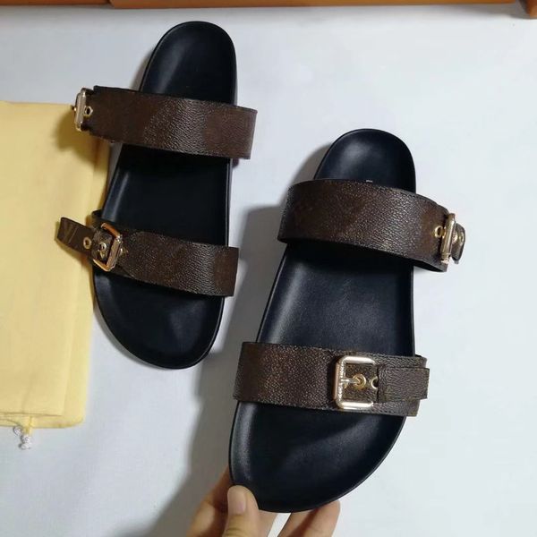 designer women double strap slippers men bom dia flat mule shoes real leather slides summer beach flip flops quality, Black
designer women double strap slippers men bom dia flat mule shoes real leather slides summer beach flip flops quality, Black
