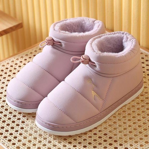 slippers winter down fabric women's and men's warm plush home shoes large size boots 36-45, Black
slippers winter down fabric women's and men's warm plush home shoes large size boots 36-45, Black