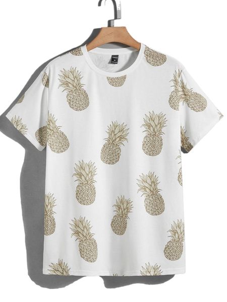 men pineapple print tee k3bx#, White;black
men pineapple print tee k3bx#, White;black