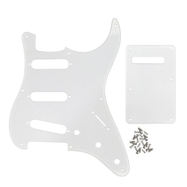8 holes guitar pickguard sss back plate with screws 1 ply transparent
8 holes guitar pickguard sss back plate with screws 1 ply transparent